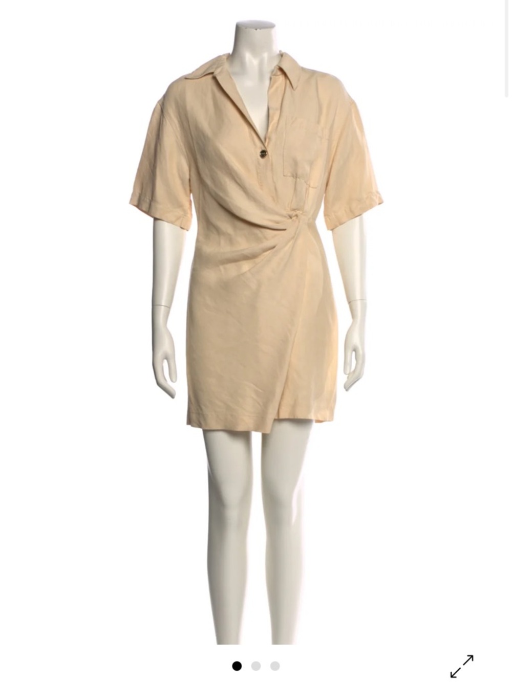 Cream Button-Up Dress